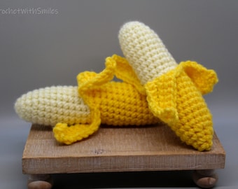 Banana Play Kitchen Toy Amigurumi Homemade Crochet Plush