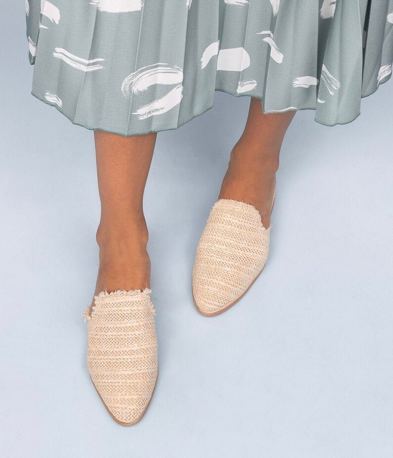 Slip On Flats Womens Vintage Mules Etsy