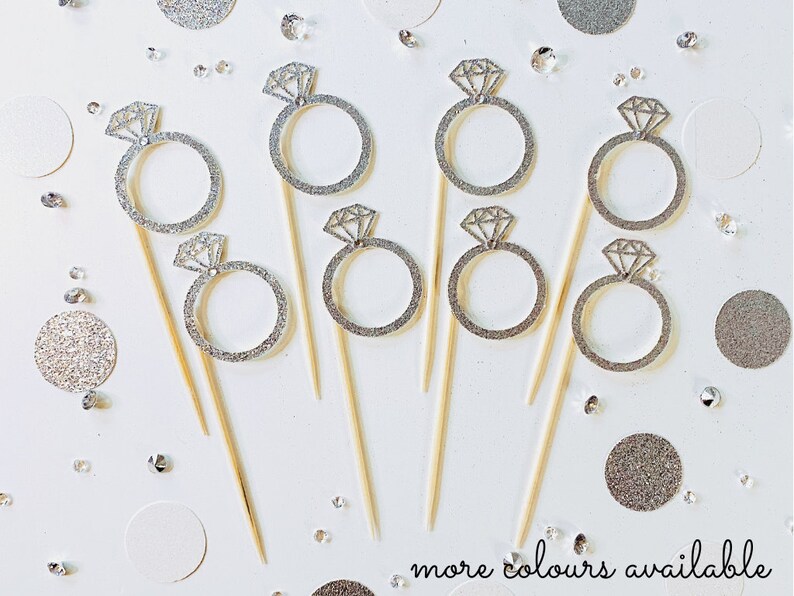 Engagement Ring Toppers Double Layer Cupcake Toppers Cake Etsy UK