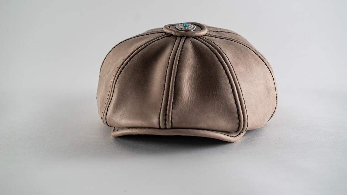 Leather Paperboy Has100 Handmade Cap Hat Leather Cap Etsy