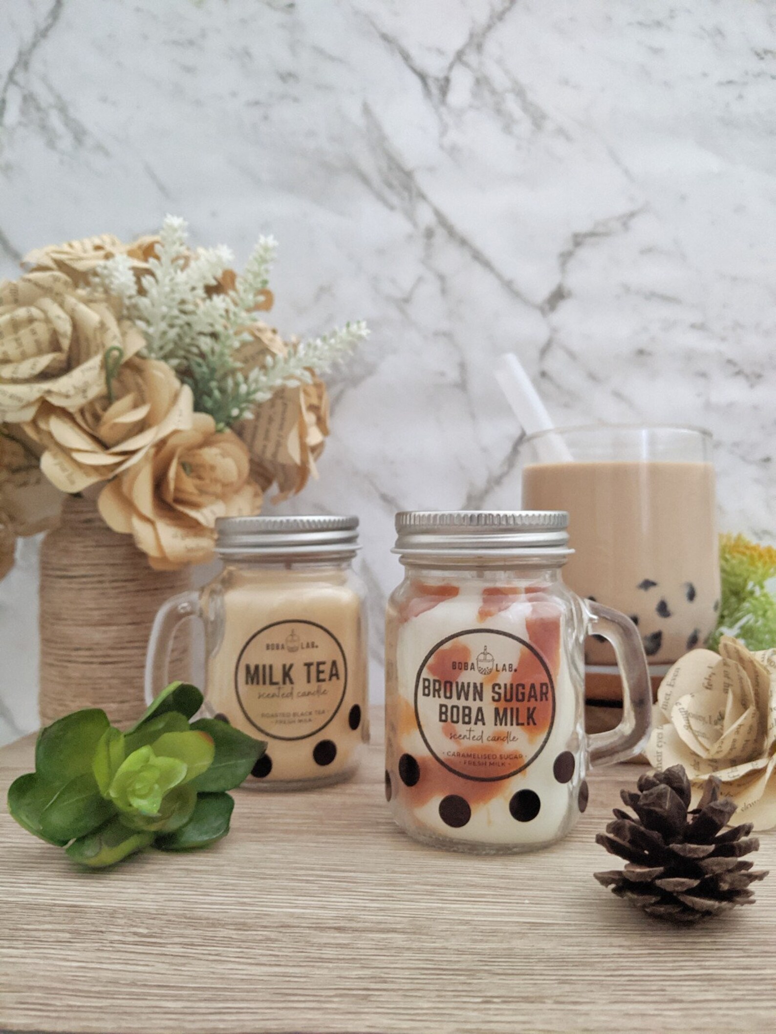 Milk Tea Scented Candle Boba Candle Bubble Tea Lover Etsy