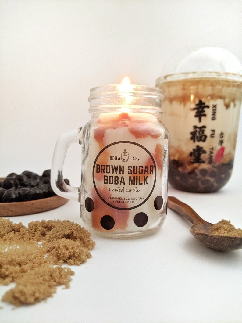 Brown Sugar Boba Milk Bubble Tea Scented Candle Fresh Milk Etsy