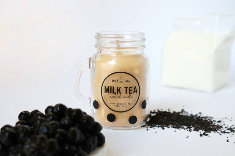 Milk Tea Scented Candle Boba Candle Bubble Tea Lover Etsy