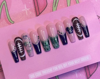 ELIGE TU EQUIPO Set de fútbol / Uñas postizas de lujo / Uñas adhesivas / Uñas postizas / Uñas de fútbol / Fútbol / Uñas personalizadas