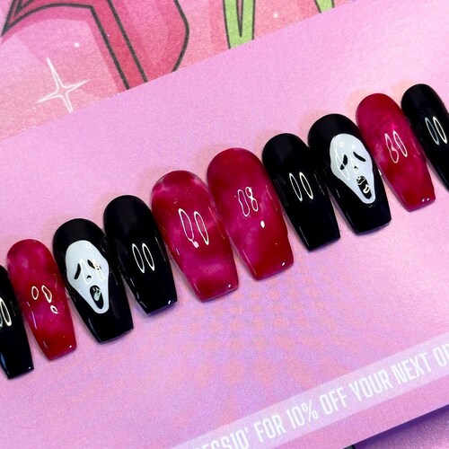 MARY Bloody Set Luxury Press on Nails Glue on Nails - Etsy