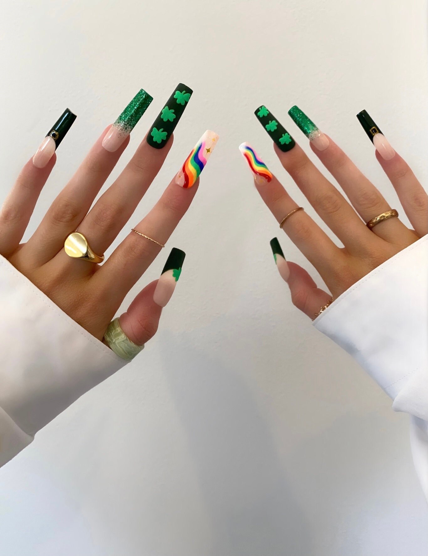 ST. PATRICKS SHAMROCK Luxury Press on Nails Glue on Nails - Etsy