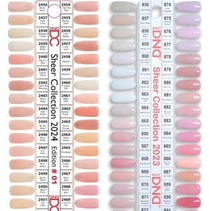 May include: A collection of nail polish color swatches in various nude shades. The image displays multiple rows of color samples, each labeled with a number. The text "NUDE SWATCHES" is at the top.