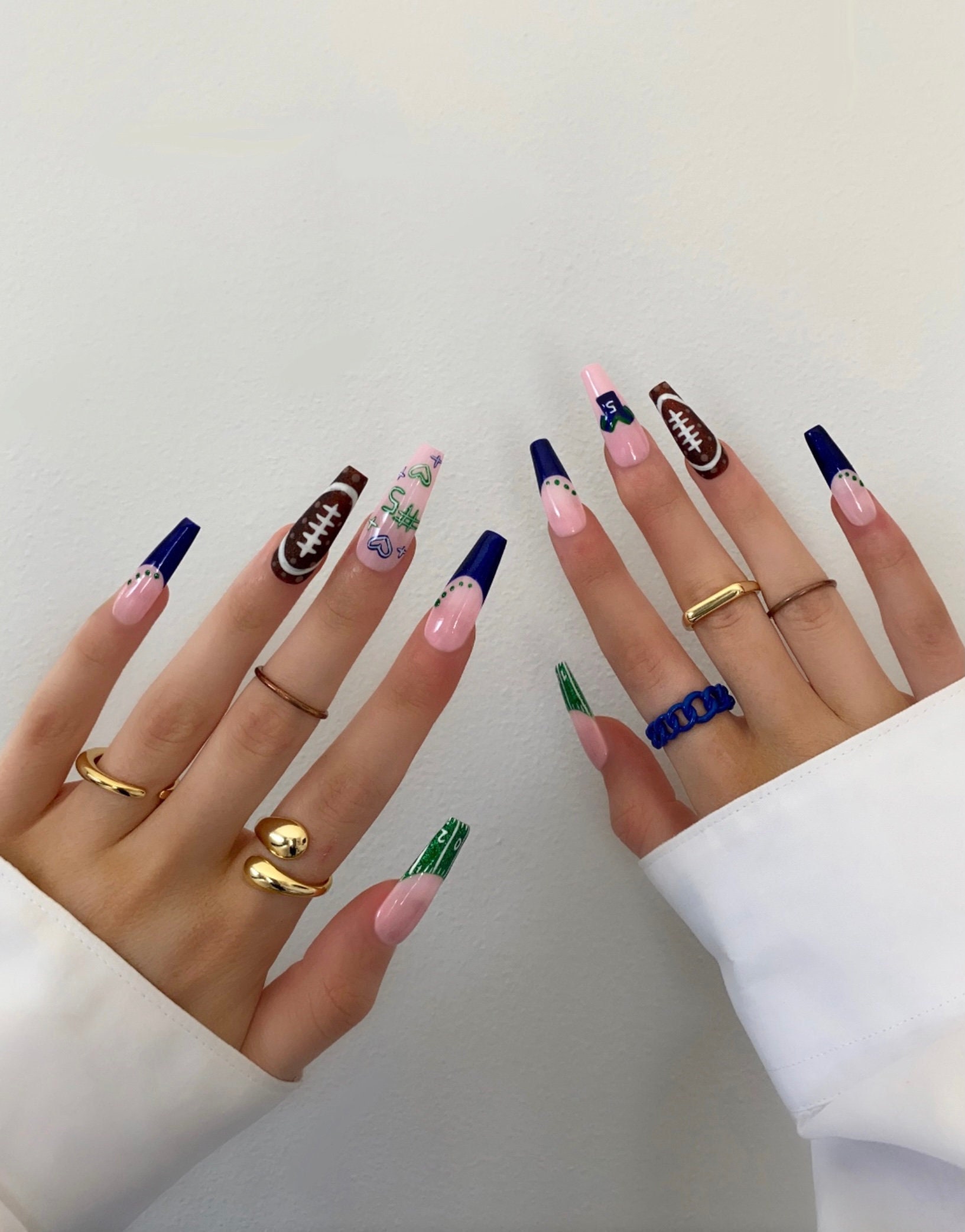 Seahawk Nails - Etsy
