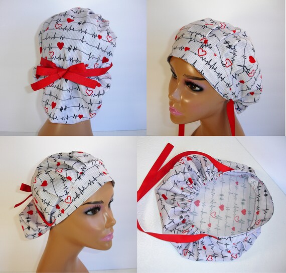 Bouffant Caps With Elastic \u0026 Ribbon for 