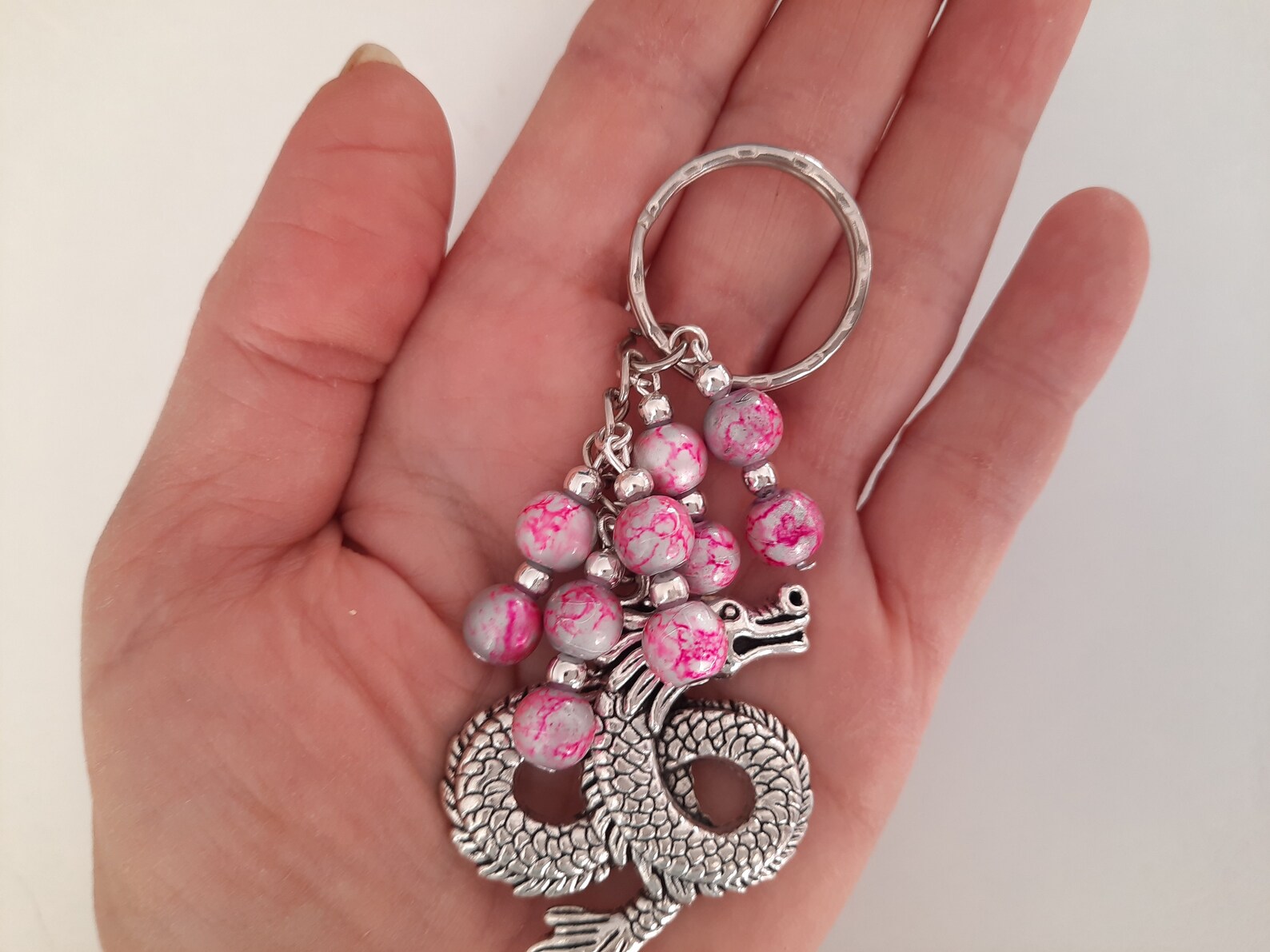 Keychain Dragon Beaded Charms/ Dragon Keyrings/ Dragon bag Etsy