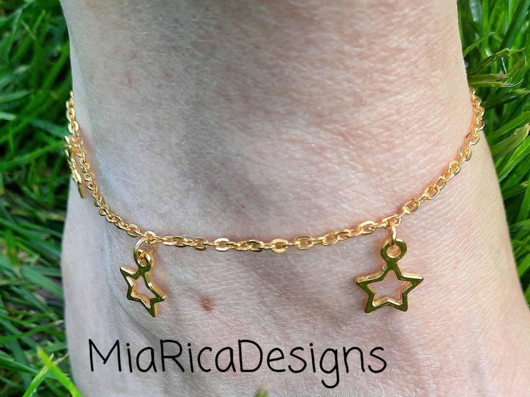 Pretty Gold Star Anklet/ Starry Gold Ankle Chain/ Gold Star Etsy