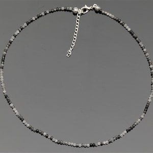 Natürliche 3 mm Rutilquarz Choker Halskette Echte Balance Beruhigende Halskette Unisex Damen Halskette Muttertagsgeschenk Weihnachtsgeschenk