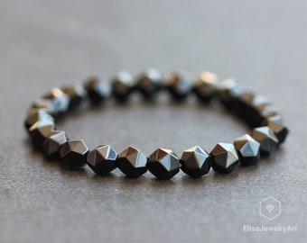 Natural Black Onyx Beads Bracelet Stretch Bracelet Healing Gemstone Bracelets Protection Energy Bracelet Mala Gift For Men Or Women