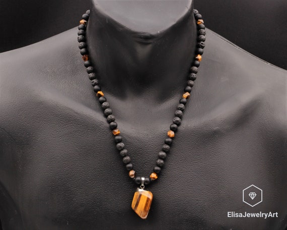 Ciondolo In Quarzo - Occhio Tigre Grezzo Di Mani Bhadra - Foto 13