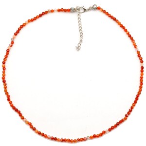 Natürliche 3 mm Karneol Choker Halskette Echter Edelstein Balance beruhigende Halskette Unisex Halskette Muttertagsgeschenk Weihnachtsgeschenk
