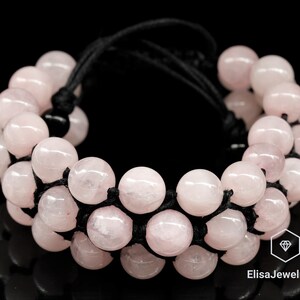 Women&#39;s Love Bracelet Rose Quartz Beaded Healing Meditation Emotion Protection Beaded Good Luck Bracelet Balancing Mother&#39;s Gift For Her