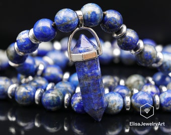 Honor Necklace Lapis Lazuli Pendant Natural Lapis Lazuli Beaded Clearing Necklace Chakra Necklace Birthstone Christmas Gift Unisex Necklace