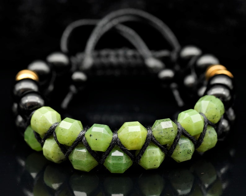 Limitierte Auflage Armband Natürliche Grüne Jade Schwarz Onyx Perlen Birthstone Armband Einzigartiges Geschenk Layering Armband Frauen Weihnachtsgeschenk JADE