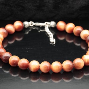 Natural Fire Tiger Eye Beaded Anklet, Adjustable Strong Anklet, Gemstone Anklet, Summer Jewelry, Power Stone, Dainty Anklet, Boho Anklet