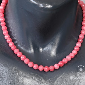 Natural Rhodochrosite Necklace Innovation Crystal Gemstone Strong Clasp Necklace Love Necklace Christmas Gift
