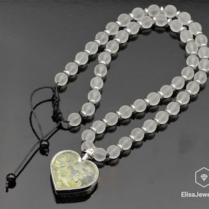 Anti-Stress Necklace Heart Peridot Pendant Necklace Quartz Gemstone Creativity Health Stone Friend Gift Necklace For Her Christmas Gift