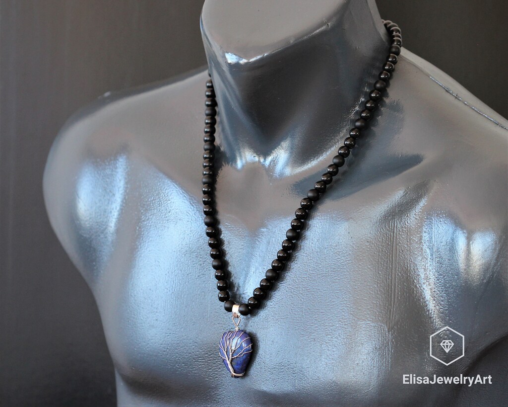 Collana Con Ciondolo Cuore In Lapislazzuli Autentico – Argento 925 – Fatto A Mano – Pezzo Unico Dal Badachschan