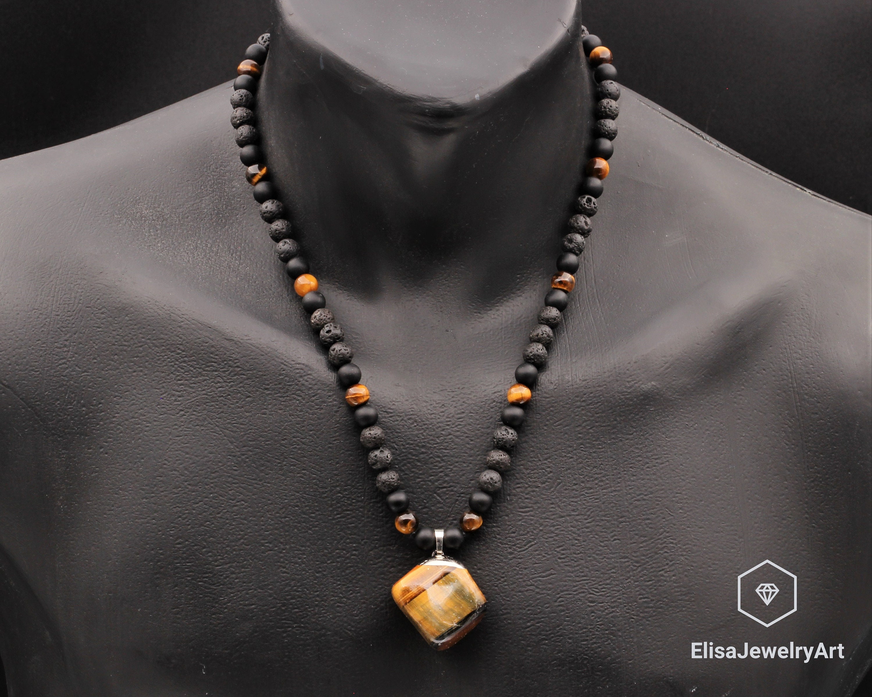 Anti-anxiety Necklace Natural Raw Tiger 