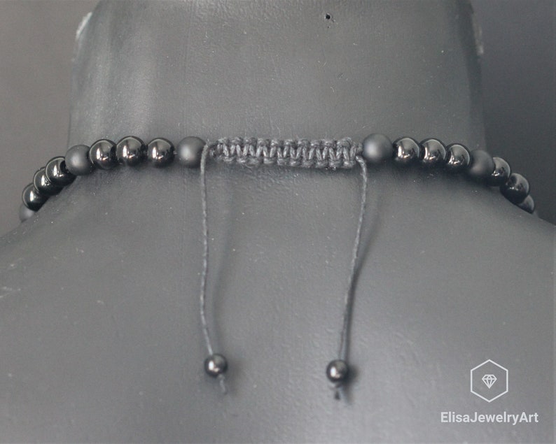 Raw Tourmaline Pendant Natural Black Onyx Gemstone Protection Stone Necklace Black Men's Necklace Gift For Him Unisex Necklace image 6