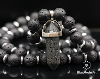 Collana 7 Chakra In Pietre Naturali Grezze Con Cristallo E Filo Di Rame – Unisex, Artigianale - 2
