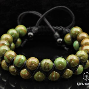 Healing & Emotion Bracelet Natural Green Jasper Beaded Adjustable Bracelet Protection Men's Bracelet Women's Bracelet Crystal Bracelet