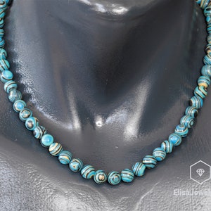 Natürliche blaue Fordite Halskette Idee Kristall Edelstein starke Spange Halskette Umweltfreundliche Halskette Weihnachtsgeschenk