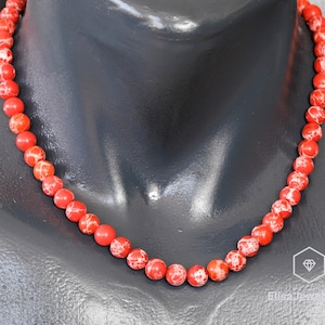 Natural Red Imperial Jasper Necklace Tranquility Crystal Gemstone Strong Clasp Necklace Calming Necklace Christmas Gift