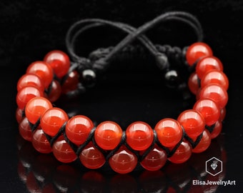 Energie Unikat Natürliche Karneol Perlen Armband Schutz Emotion Herren Armband Damen Armband Kristall Armband Vatertag Geschenk