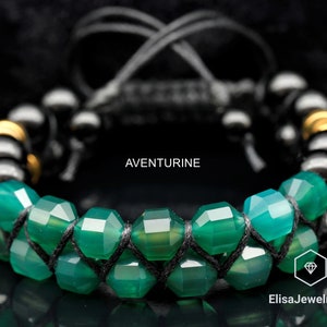 Limitierte Auflage Armband Natürliche Grüne Jade Schwarz Onyx Perlen Birthstone Armband Einzigartiges Geschenk Layering Armband Frauen Weihnachtsgeschenk AVENTURINE