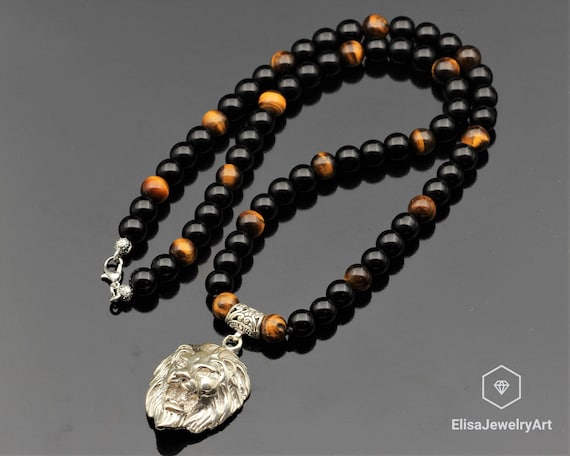 Collar De Ojo De Tigre Y Cadena De Plata 925
