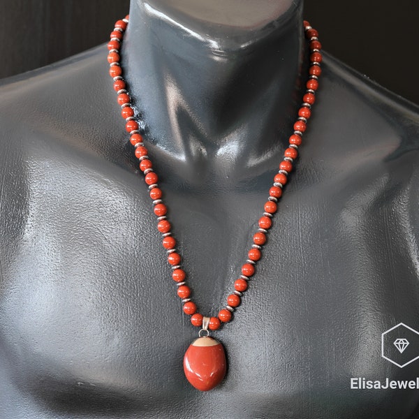 Natural Red Jasper Pendentif Collier Rouge Jasper Perles Libération Collier Power Collier Spécial Cadeau Collier Cadeau Cadeau Spécial Cadeau Spécial Cadeau