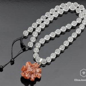 Raw Aragonite Pendant Natural Quartz Gemstone Emotion Protection Stone Necklace Men&#39;s Necklace Gift For Him Unisex Necklace Christmas gift
