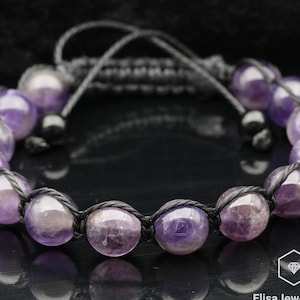 Natürliche Amethyst Perlen Armband Makramee verstellbar Armband Feng Shui Edelstein Kristall Makramee Armbänder Motivation Armband