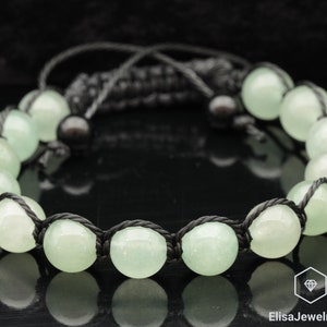 Natural Green Aventurine Beads Bracelet Macrame Adjustable Bracelet Wealth Gemstone Crystal Macrame Bracelets Luck Bracelet