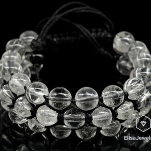 Unique Clear Quartz Beaded Macrame Birthstone Adjustable Bracelet Macrame Protection Yoga Men Bracelet Women&#39;s Crystal Bracelet
