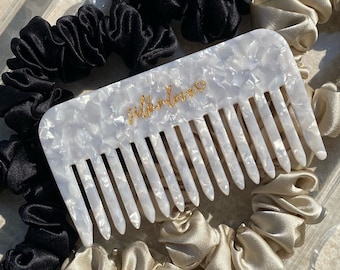 Best Hair Comb | White | Detangling | Anti-frizz | Acetate Comb | Pocket Comb | Shower Comb| Cute Hair Accessories | Cute Wide Tooth Comb