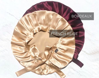 Silk Bonnet Set | Pure Silk Hair Cap | Red Silk Sleep Cap | Damage Free Hair | Comfortable Tie Silk Bonnet | Healthy Hair Silk Bonnet