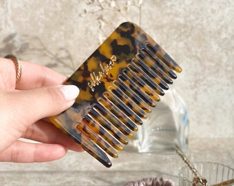 Tortoise Hair Comb | Detangling | Anti-frizz | Acetate Comb | Pocket Comb | Eco friendly | Hair Accessories | Cute Comb | Wide Tooth Comb