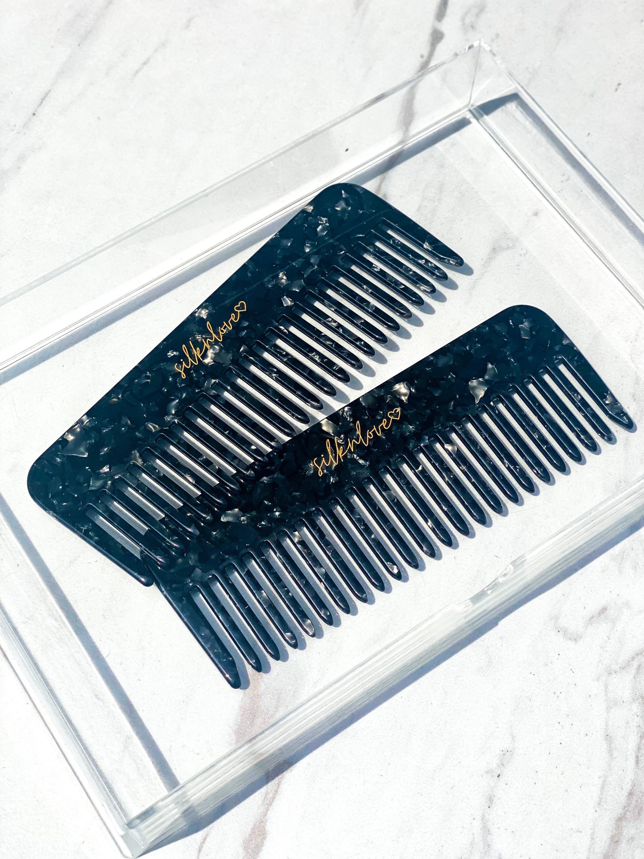 Wide Tooth Acetate Comb | Detangling, Anti-frizz - Etsy