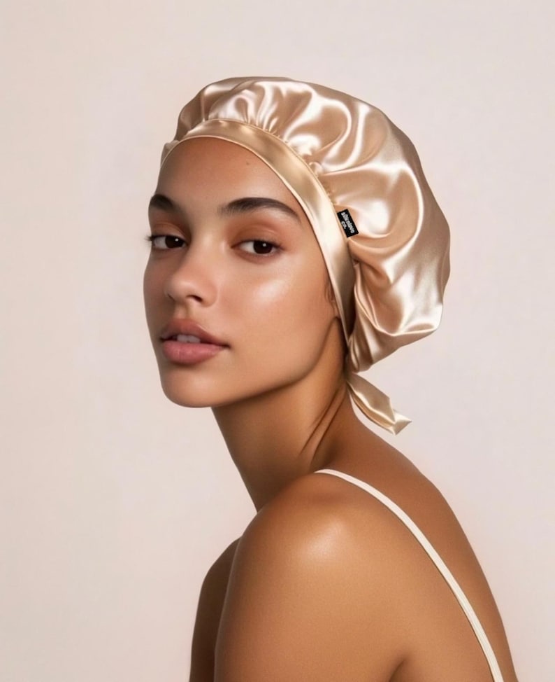 Silk Bonnet | Pure Silk Hair Cap | Silk Sleep Cap | Silk Bonnet | Silky Bonnet | Comfortable Tie Silk Bonnet | Hair Protecting Silk Bonnet 2 Steel Bonnets
