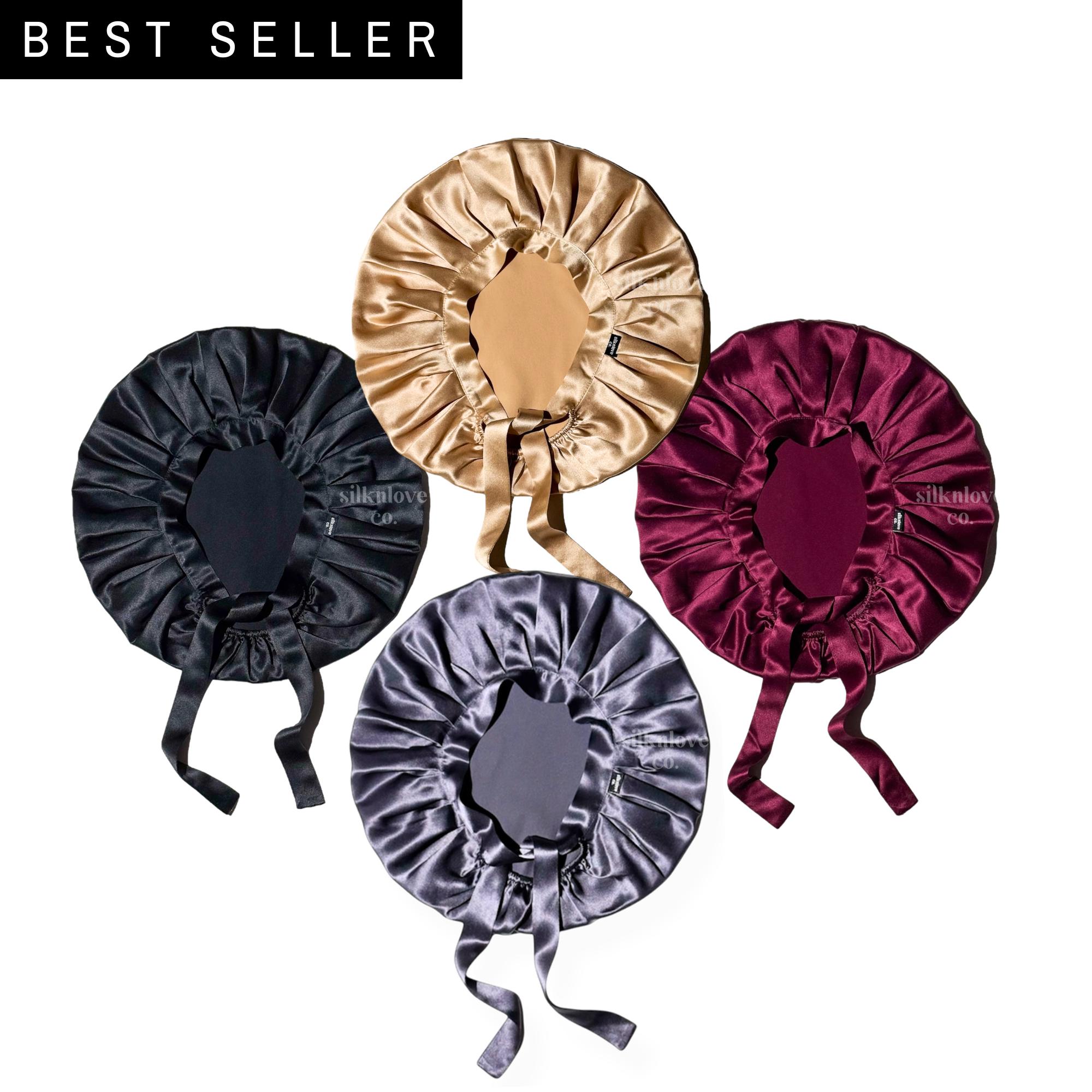 Cappello Da Notte In Raso Seta YANIBEST - Nero, Antiscivolo Per Trecce E Capelli Ricci, Uomo/Donna - Foto 7