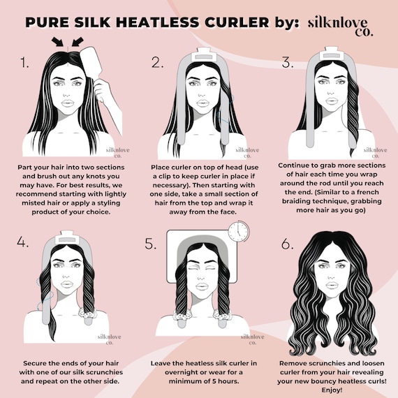 Silk Heatless Curler Damage Free Curls Overnight Curls - Etsy Silk Heatless Curler Damage Free Curls Overnight Curls - Etsy