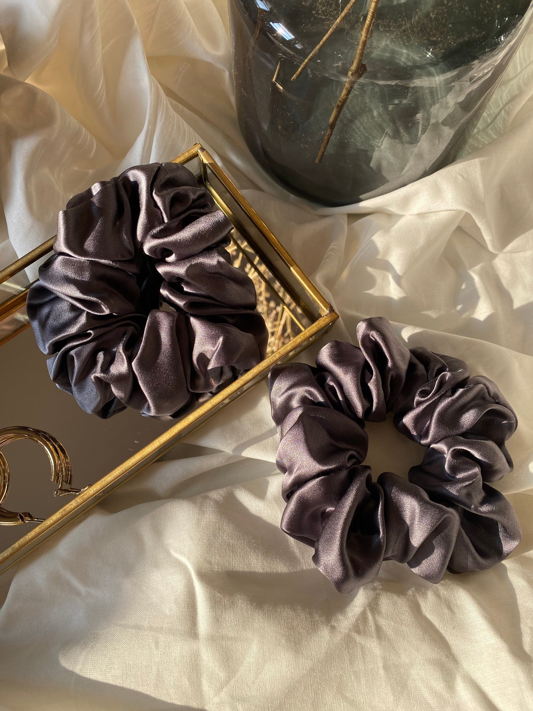 Satin Scrunchies Haargummis Für Frauen – Extra Groß, Schonend Für Dickes & Lockiges Haar, Ideales Geschenk