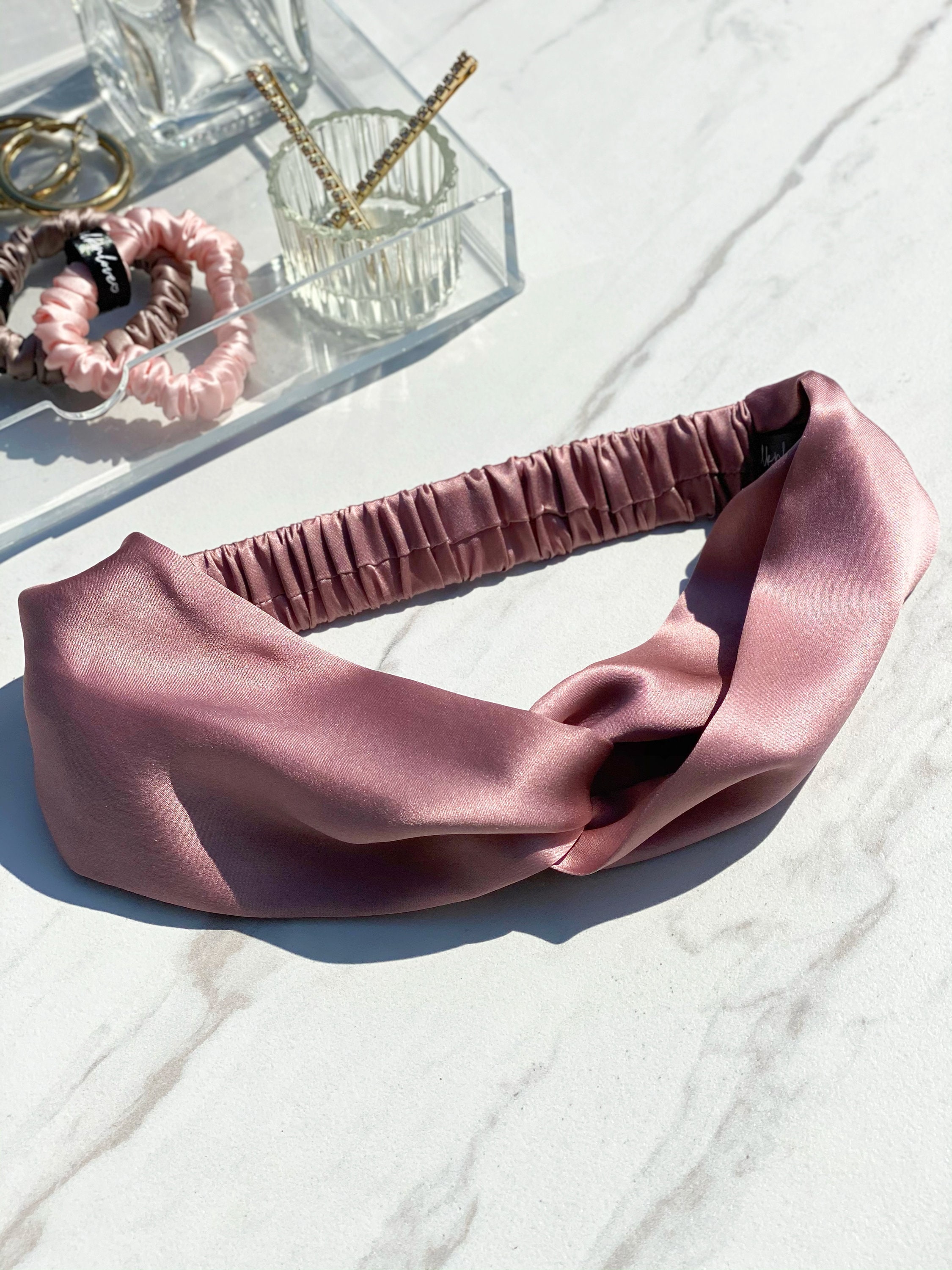 Silk Headband Pink Color 100 % Pure Silk Bridesmaid - Etsy