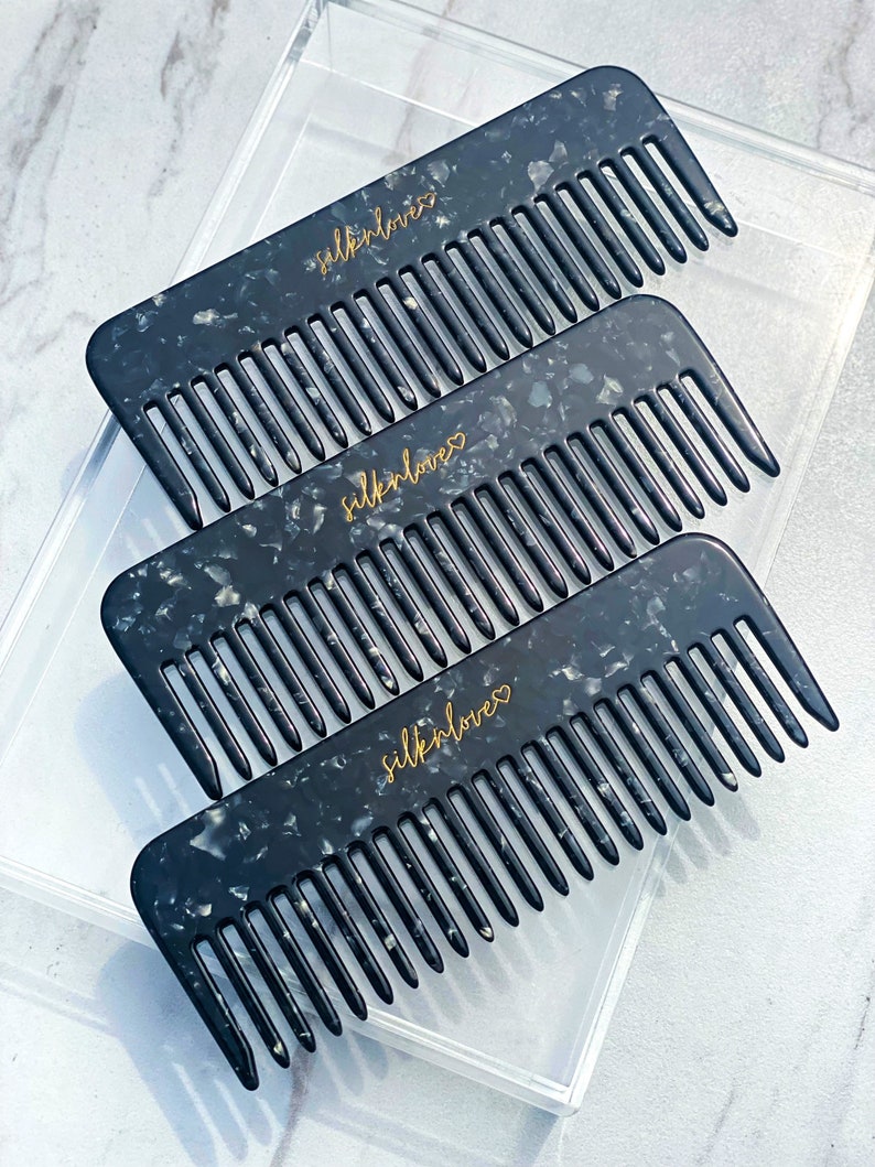 Wide Tooth Acetate Comb | Detangling, Anti-frizz - Etsy